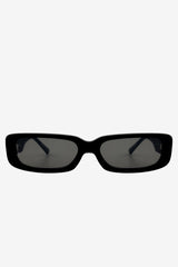 Sunny | Otra Black Slim Rectangular Sunglasses