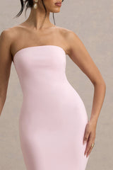 Angela | Pink Bandeau Fishtail Maxi Dress