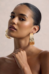 Thala | Gold Textured Hoop Earrings