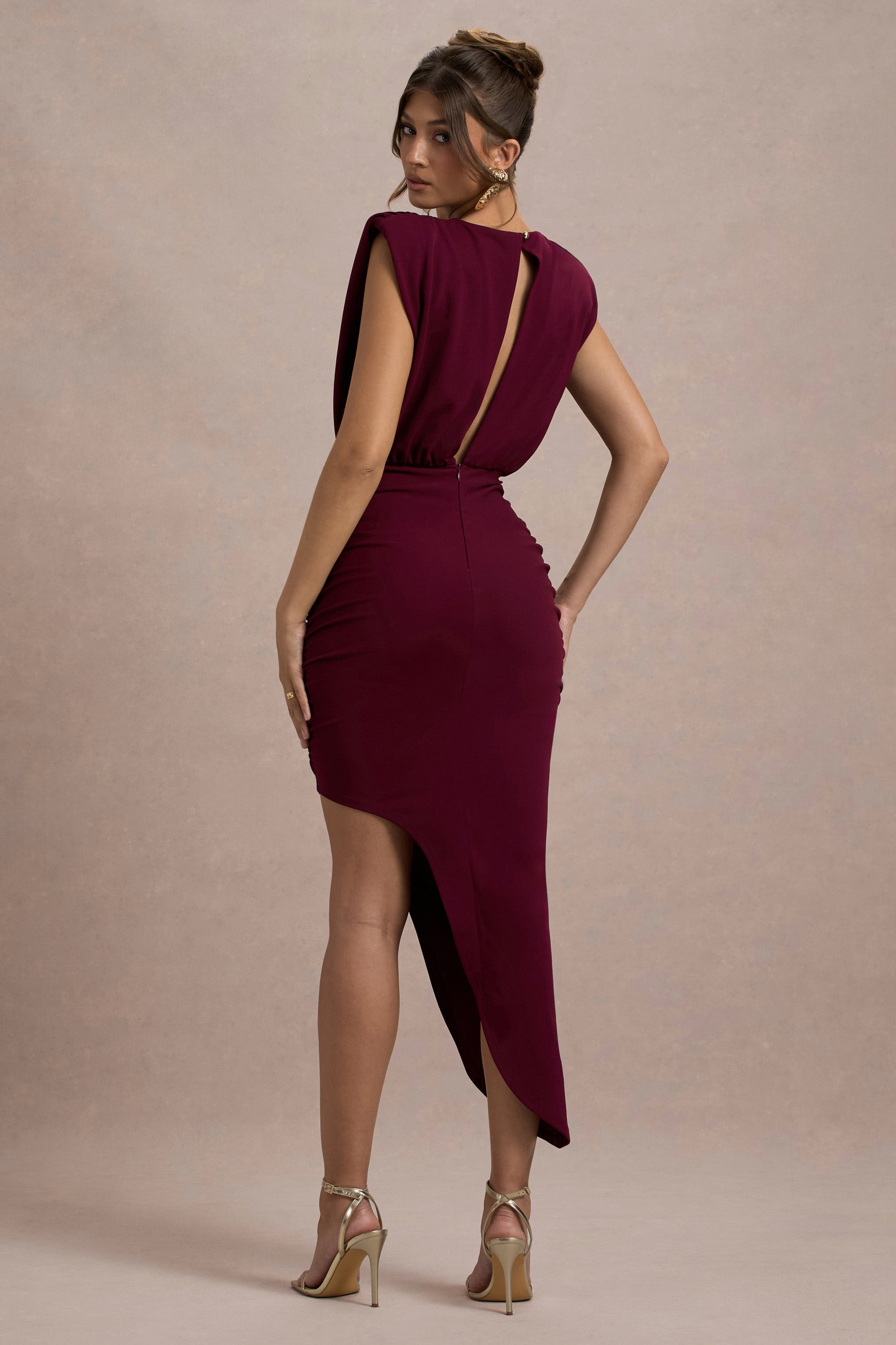Jennifer | Port Sleeveless Maxi Dress With Asymmetric Hem