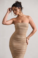 Astro | Gold Embellished Bandeau Midi Dress
