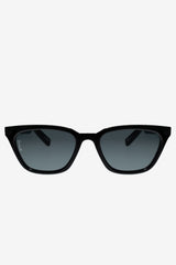 Seva | Otra Black Rounded Slim Cat Eye Sunglasses