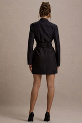 Prized | Black Tailored Blazer Mini Dress With Bow