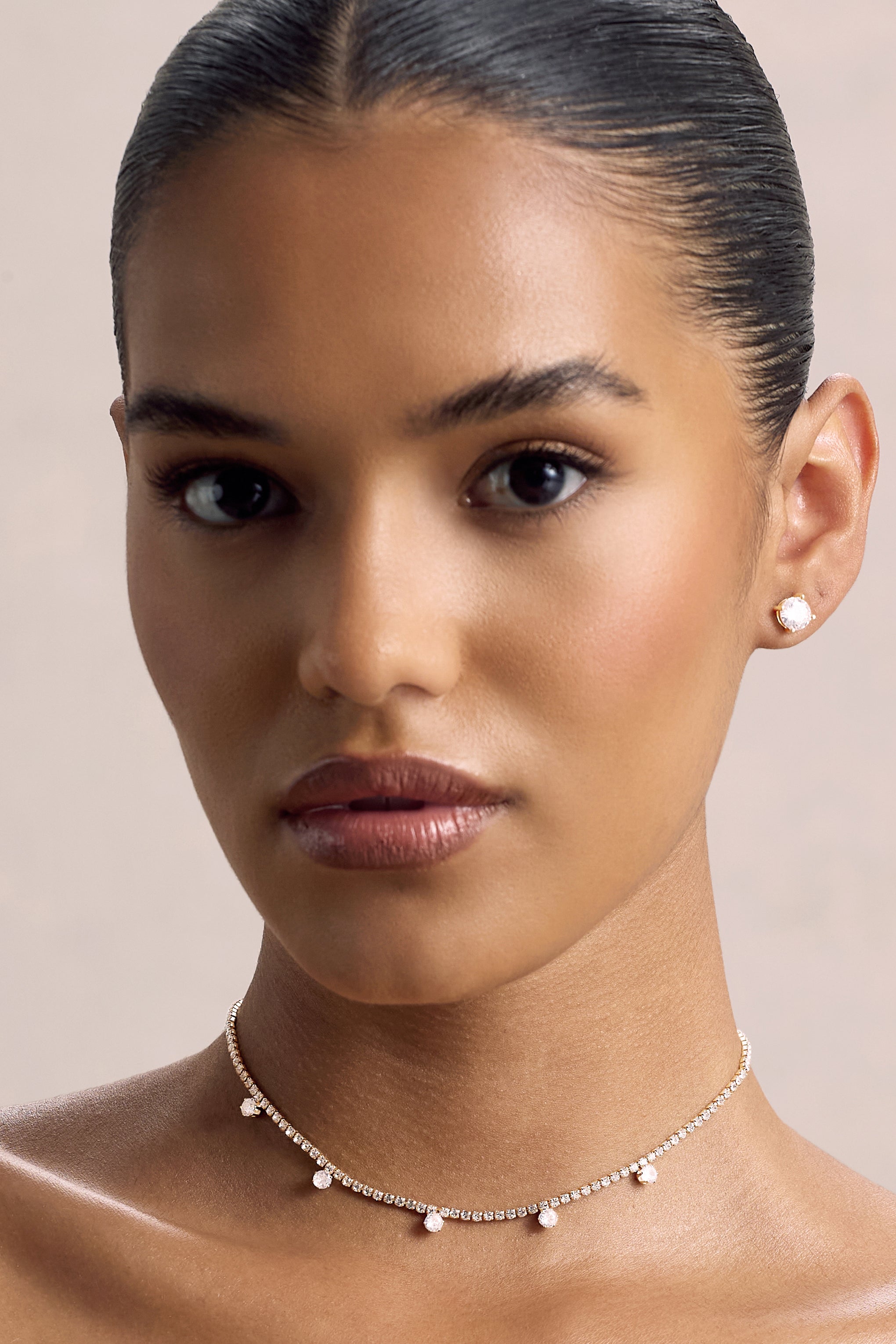 Glittering | Gold Diamante Necklace