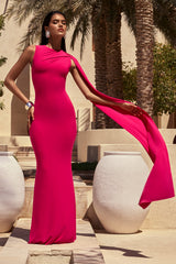 Mia | Hot Pink Maxi Dress With Sash