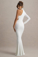 Socialite | White One-Sleeve Cut-Out Maxi Dress