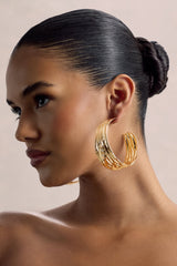 Thala | Gold Textured Hoop Earrings