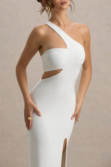 Matiya | White Asymmetric Cut-Out Split Maxi Dress